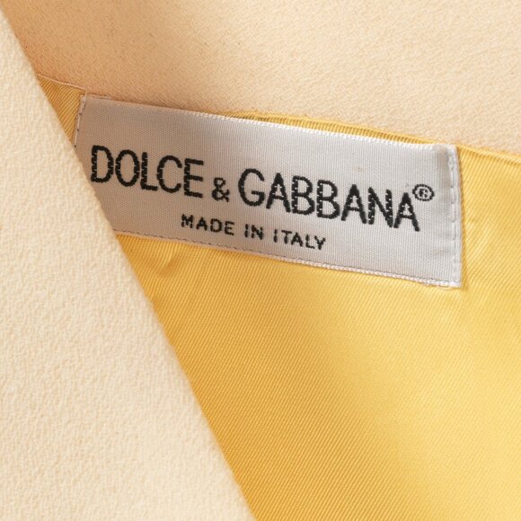 Dolce & Gabbana Yellow Wool-Crepe Stripe Sleeveless Top - Picture 7 of 9